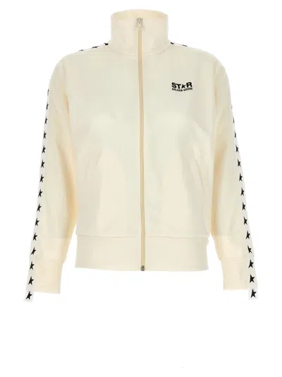 Golden Goose Zipped Track Sweatshirt White/black