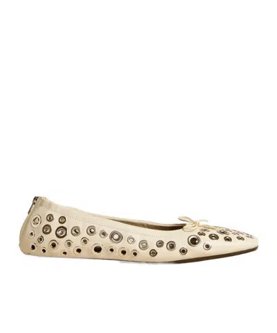 GOLDEN GOOSE GOLDEN GOOSE DELUXE BRAND EYELETS DETAILED FLAT SHOES