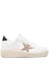 Golden Goose Ballstar 2 Leather Upper And Spur Glitter Star And Heel In White