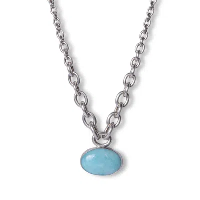 Golden Horn Jewellery Women's Blue / Silver Larimar Amulet Silver Chain Necklace In Multi