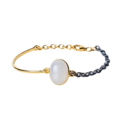 Golden Horn Jewellery Women's Gold Harmony Moonstone Chain Bracelet