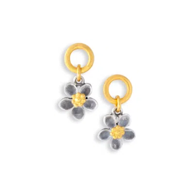 Golden Horn Jewellery Women's Gold / Silver Spring Flower Circle Stud Earrings In Multi