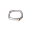 Golden Horn Jewellery Women's Golden Bubble Dot Square Stacking Silver Ring
