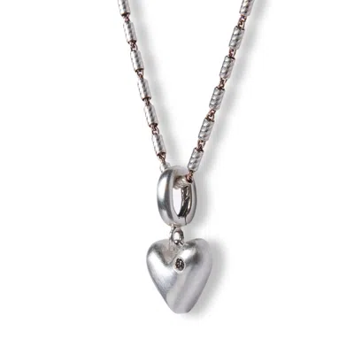 Golden Horn Jewellery Women's Mini Heart Charm Clip-on Silver Pendant