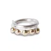 Golden Horn Jewellery Women's Multi Bubble Dot Circle  Stacking Silver Ring