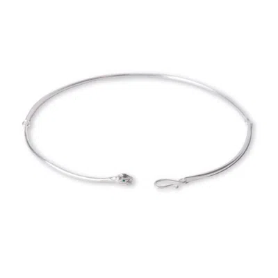 Golden Horn Jewellery Women's Ouroboros Snake Silver Choker Necklace