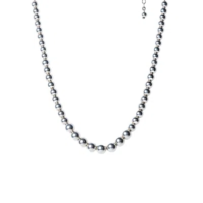 Golden Horn Jewellery Women's Silver Bead Pearl Necklace