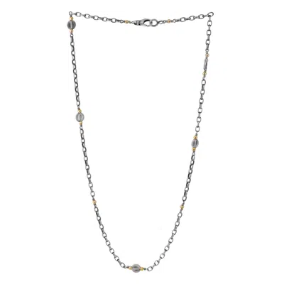 Golden Horn Jewellery Women's Silver Full Moon Chain Necklace