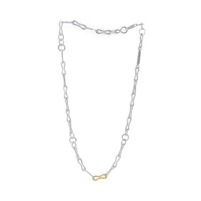 Golden Horn Jewellery Women's Silver Golden Horn Bicolour Chain Necklace