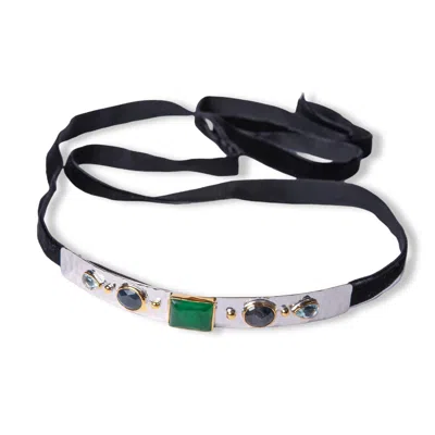 Golden Horn Jewellery Women's Silver Helen Jade Gemstones Choker