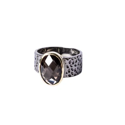 Golden Horn Jewellery Women's Silver Orlando Smoky Quartz Ring