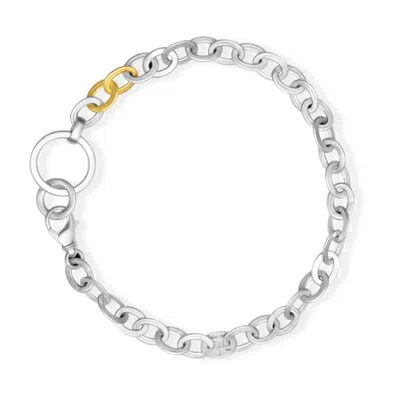 Golden Horn Jewellery Women's Silver Sister And Brother Chunky Choker Necklace