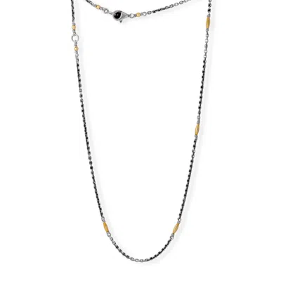 Golden Horn Jewellery Women's Silver Thin Beaded Chain Necklace