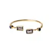 Golden Horn Jewellery Women's Sisterhood Smoky Quartz Gold Bangle Bracelet
