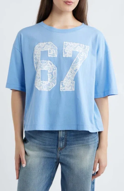 Golden Hour 67 Lace Graphic T-shirt In Blue