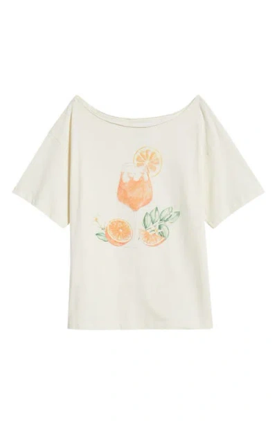 Golden Hour Aperol Spritz Graphic Cotton T-shirt In Neutral