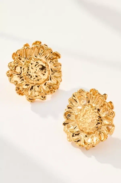 Golden Hour Designs Flower Post Earrings In Gold