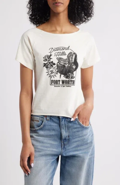 Golden Hour Diamond Hills Fort Worth Cotton Graphic T-shirt In Marshmallow