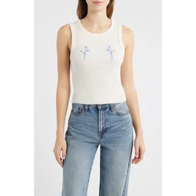 Golden Hour Flower Duo Cotton Graphic Tank In White