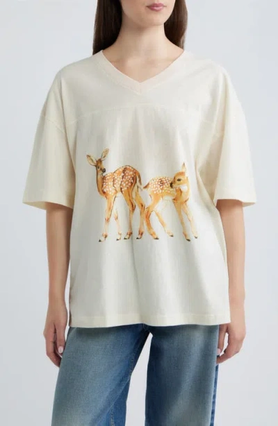 Golden Hour Love You Dearly Graphic V-neck T-shirt In Multi