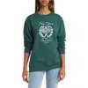 Golden Hour New York Fleece Cotton Blend Sweatshirt In Green