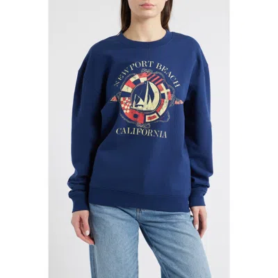 Golden Hour Newport Sail Graphic Sweatshirt In Medieval Blue
