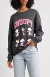 Golden Hour Peanuts® Snoopy Puff Print Graphic Sweatshirt In Gray