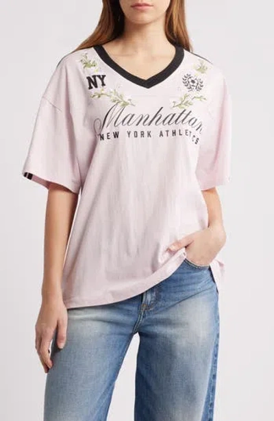Golden Hour Print Oversize T-shirt In Cradle Pink/pirate Black