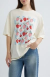 Golden Hour Strawberry Fields Graphic T-shirt In White