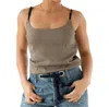 Golden Jeannine Houndstooth Buckle Strap Top In Toffee In Brown