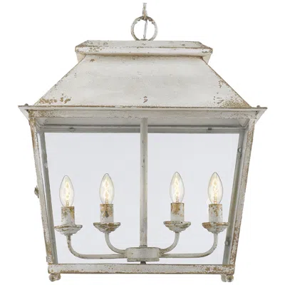 Golden Lighting Abingdon 21 1/4" Wide Antique Ivory 4-light Lantern Pendant