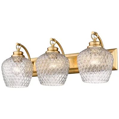 Golden Lighting Adeline 26 1/4" Wide Modern Brushed Gold Vanity Light With Clear Glass