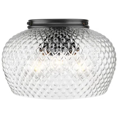 Golden Lighting Adeline 3 Light Flush Mount In Matte Black With Clear Glass Shade