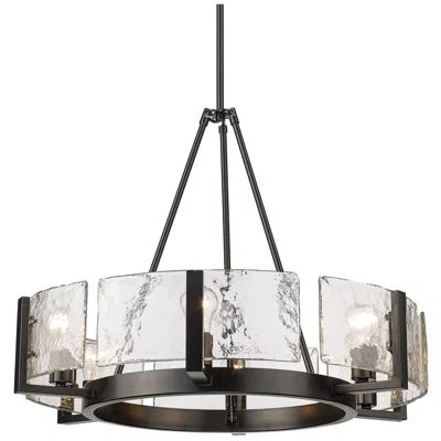 Golden Lighting Aenon 27 3/4" Matte Black Water Glass Chandelier
