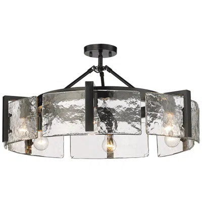 Golden Lighting Aenon 27 3/4" Wide Matte Black 6-light Ceiling Light