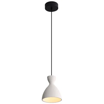 Golden Lighting Aethera 7" Led Pendant In White Sandstone Cement