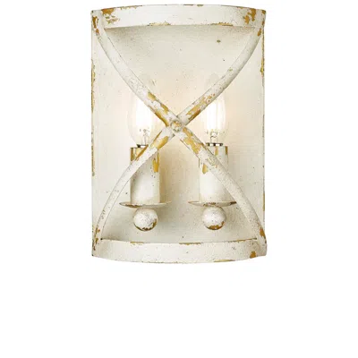 Golden Lighting Alcott 10" High Antique Ivory 2-light Wall Sconce