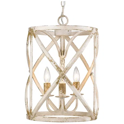 Golden Lighting Alcott 13" Wide Antique Ivory 3-light Pendant