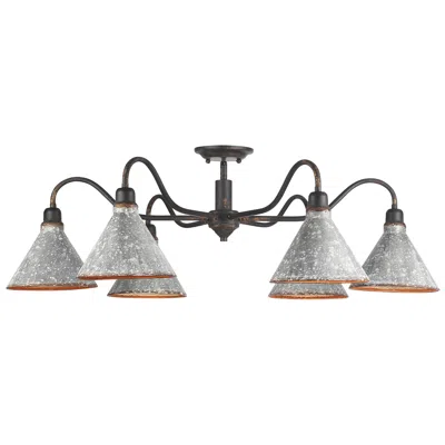 Golden Lighting Alcott 2 Light Flush Mount In Antique Ivory With No Shade