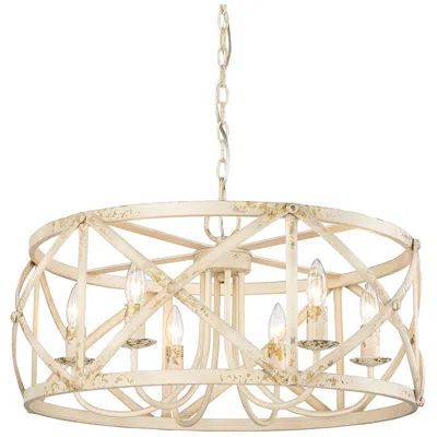 Golden Lighting Alcott 26" Wide 6-light Antique Ivory Chandelier