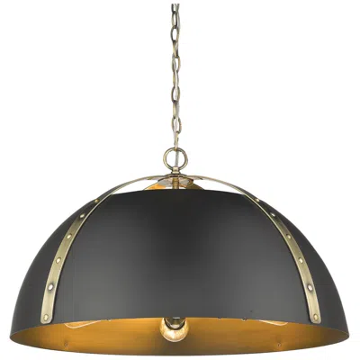Golden Lighting Aldrich 25" Brass And Matte Black 5-light Dome Pendant