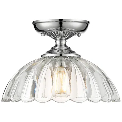 Golden Lighting Audra 1-light Vanity Light In Pewter With Clear Glass In Silver