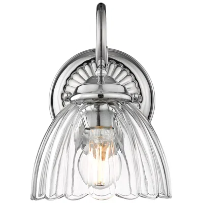 Golden Lighting Audra 1-light Wall Sconce In Pewter With Clear Glass