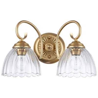 Golden Lighting Audra 9 3/4"h Brushed Champagne Bronze 2-light Wall Sconce In Gold