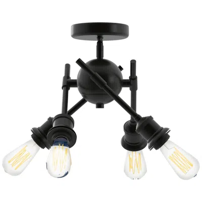 Golden Lighting Axel 12" Wide Matte Black 4-light Semi-flush
