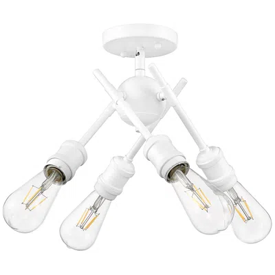 Golden Lighting Axel 6 1/2" Wide 4-light Semi-flush In Matte White