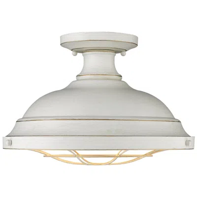 Golden Lighting Bartlett 14" French White Semi-flush Ceiling Light