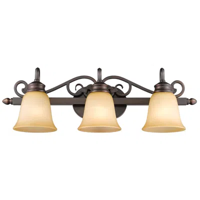 Golden Lighting Belle Meade 28" Wide Rubbed Bronze 3-light Bath Light