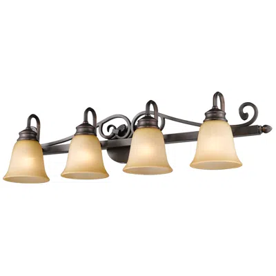 Golden Lighting Belle Meade 37" Wide Rubbed Bronze 4-light Bath Light