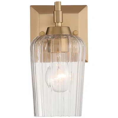 Golden Lighting Brilia 1-light Wall Sconce Vanity In Bcb With Fluted Glass